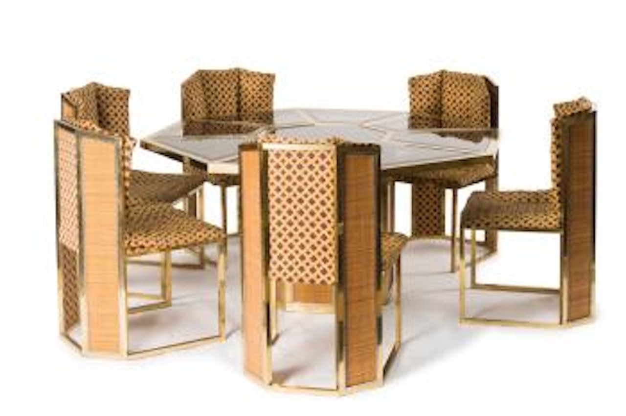 Dining chair and six chairs by Gabriella Crespi
