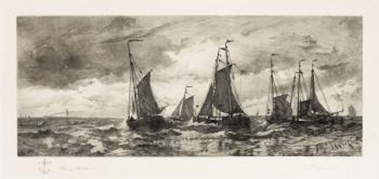 Coming To Anchor by Harry Chase by Thomas Moran