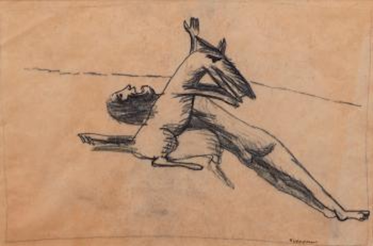 On the beach by Charles Blackman