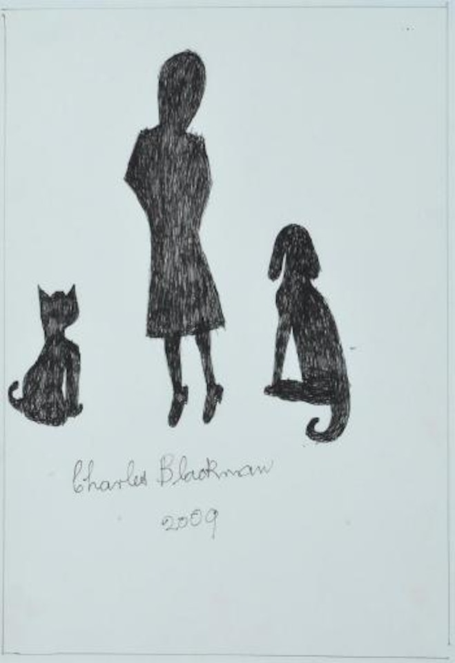 Girl with Cat and Dog by Charles Blackman