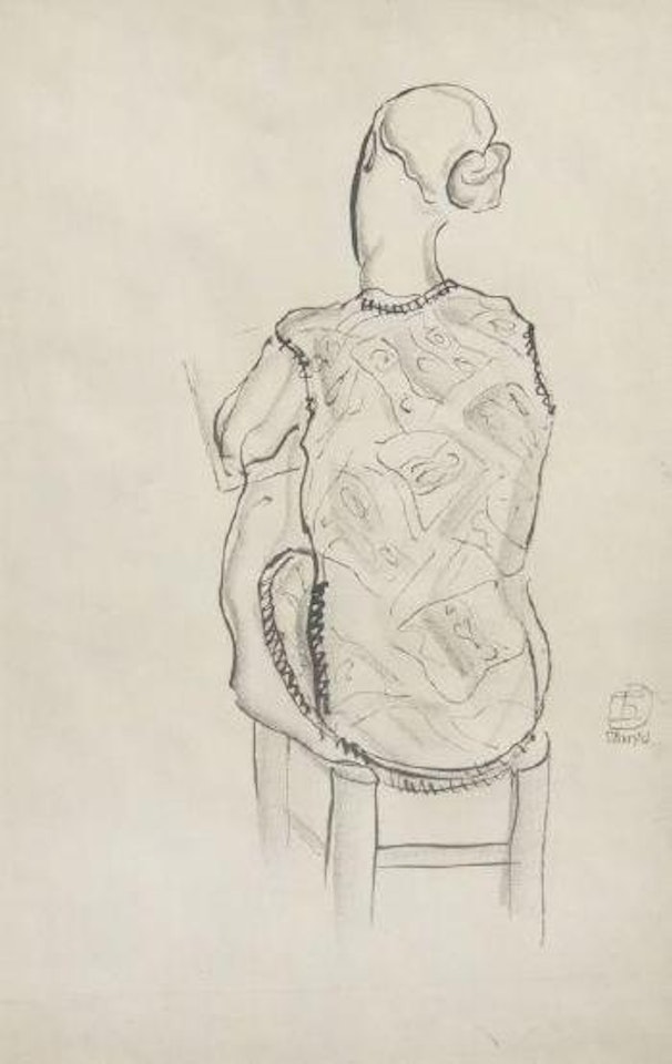 Dessinatrice assise sur un tabouret by Sanyu