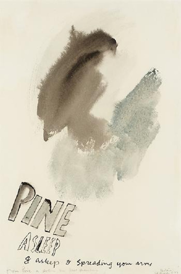 Pine Asleep & Asleep & Spreading Your Arms, from 'Pine' a Poem by Bill Manhire by Ralph Hotere