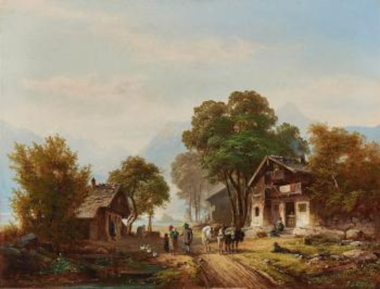 Bauerngehöft am Seeufer by Anton Doll