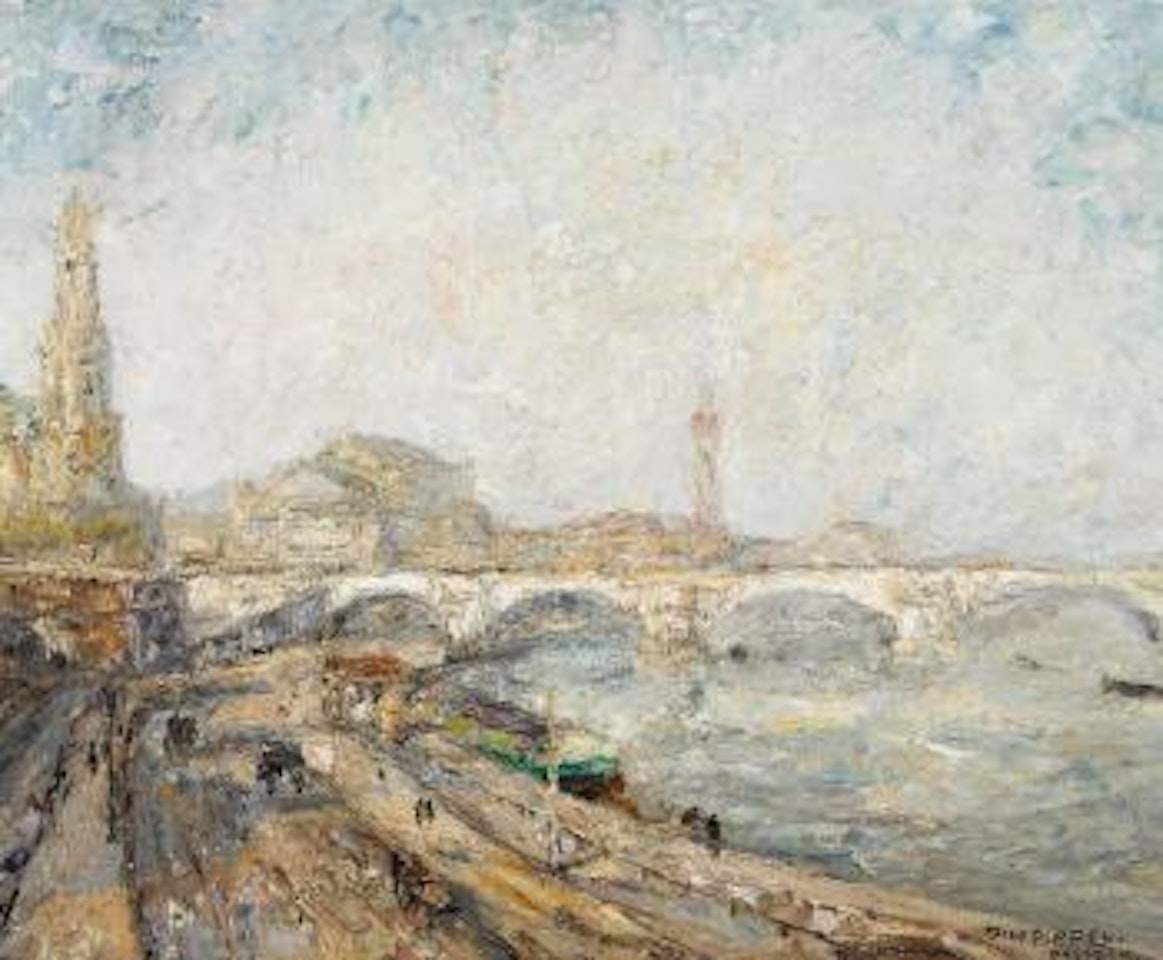 Die Augustusbrücke in Dresden in Morgensonne by Otto Pippel