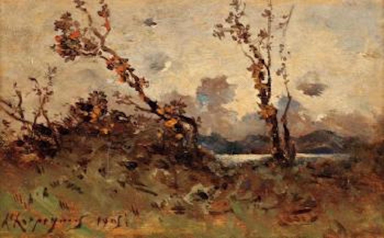 Autumn landscape by Henri Harpignies