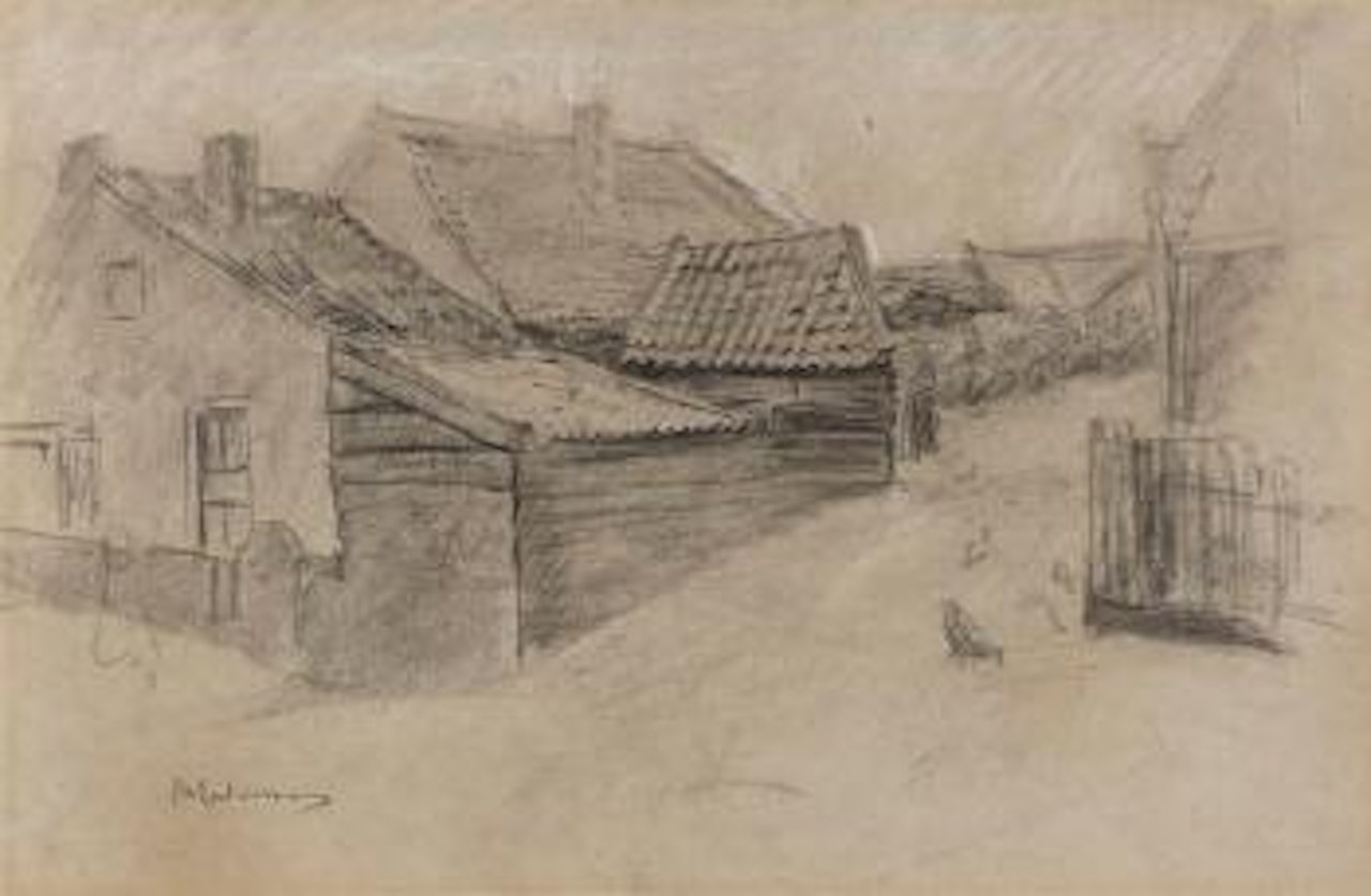 Straßenecke in einem Holländischen Fischerdorf by Max Liebermann