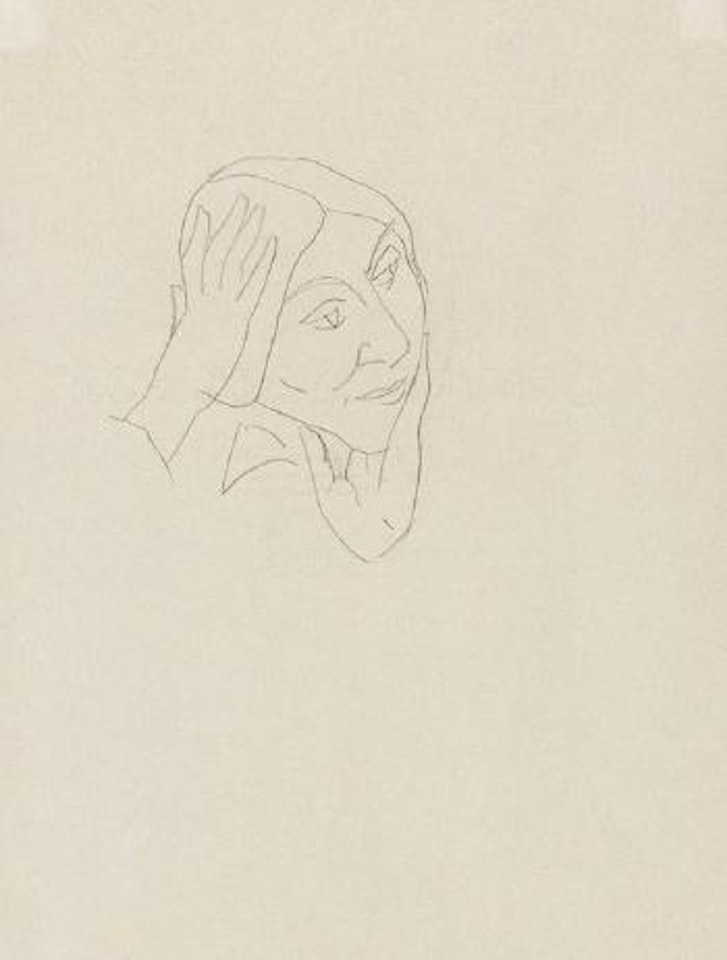 Frauenkopf, Aufgestützt by Gabriele Münter