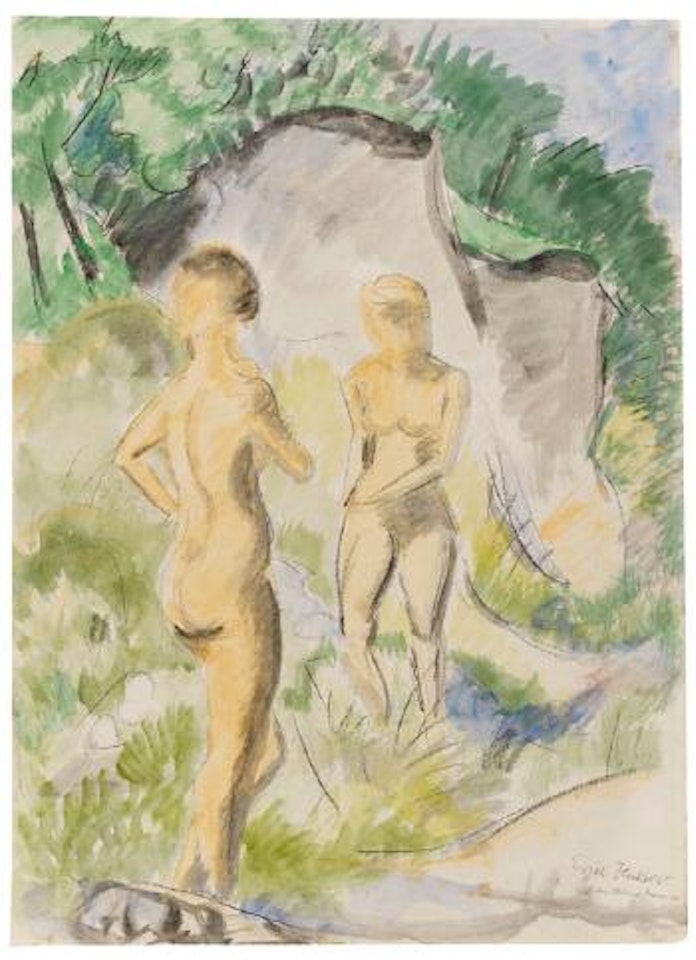 Zwei stehende Frauen by Erich Heckel