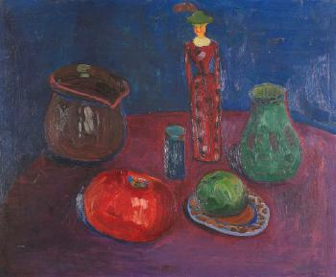 Stillleben mit Holzpuppe (Klapperpuppe) by Gabriele Münter