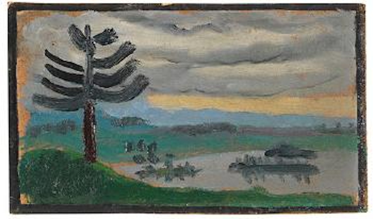Landschaft bei Murnau (Abend am See) by Gabriele Münter