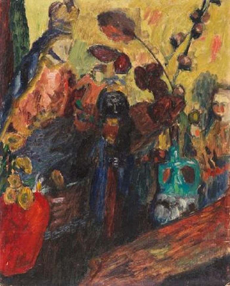 Stillleben mit dunklen Blättern by Gabriele Münter