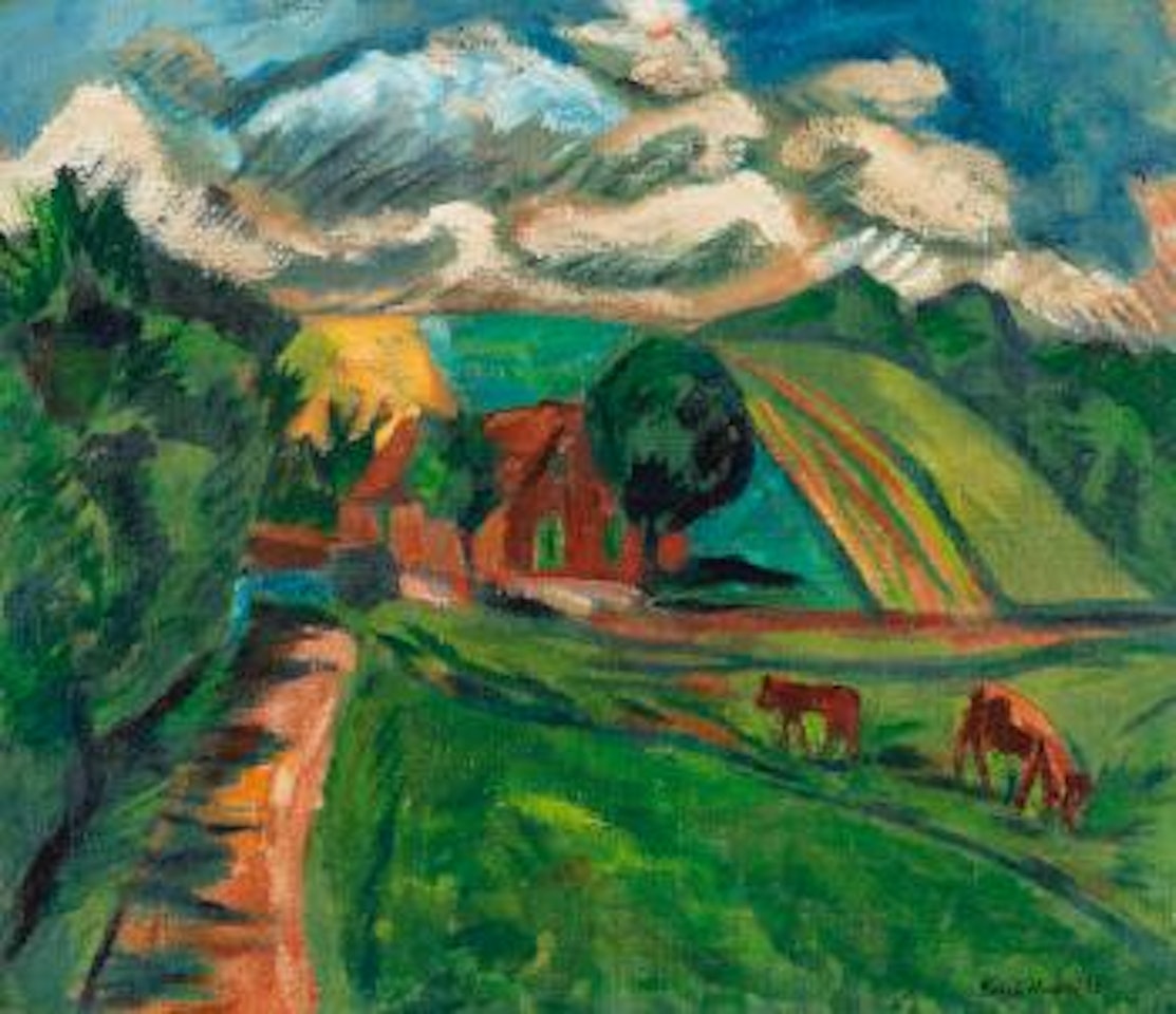 Hügellandschaft by Erich Heckel