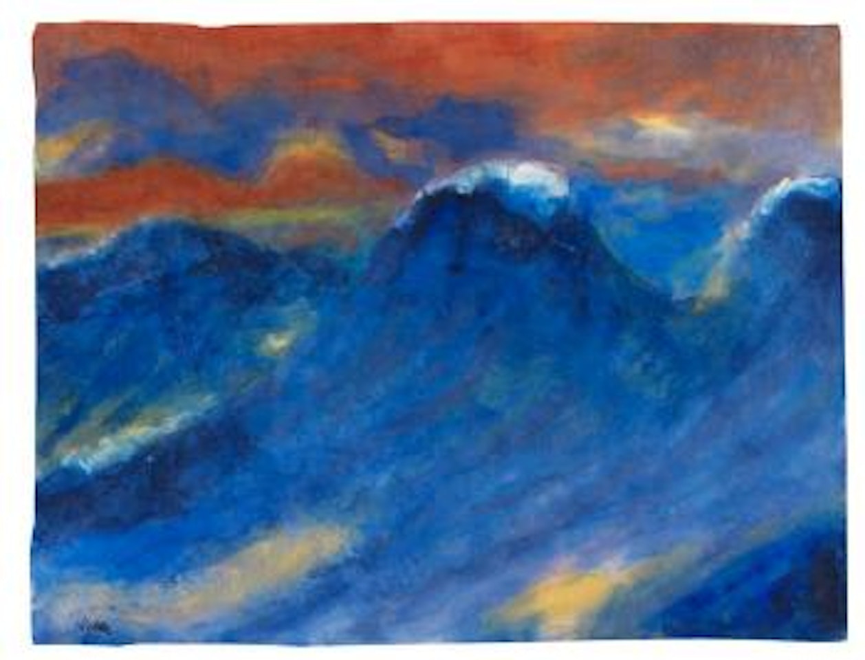 Das Meer (Bewegte blaue See mit mächtigen Wogen) by Emil Nolde