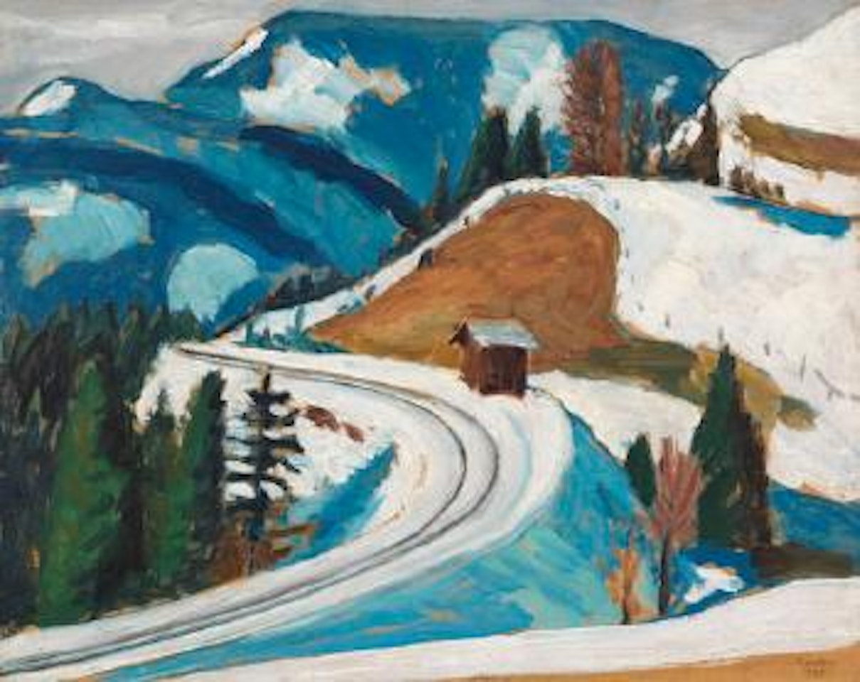 Straßendurchstich im Winter (Naturstudie. Station Berggeist Schnee) by Gabriele Münter