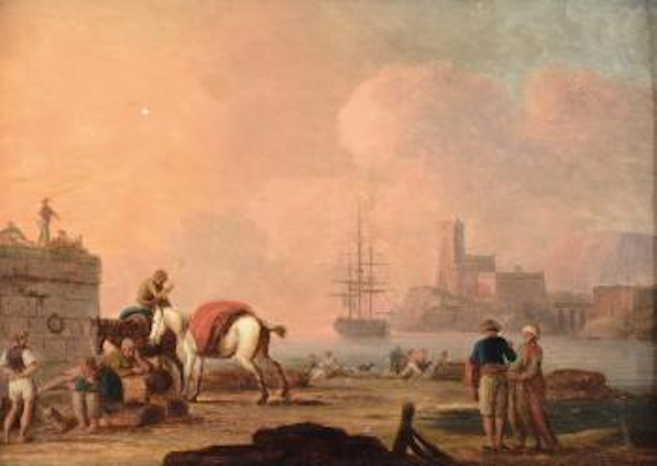 Veduta di porto by Charles François Grenier de Lacroix de Marseille