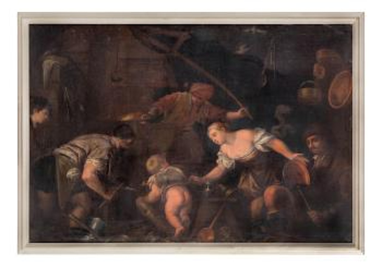 La fucina di Vulcano by Leandro Bassano