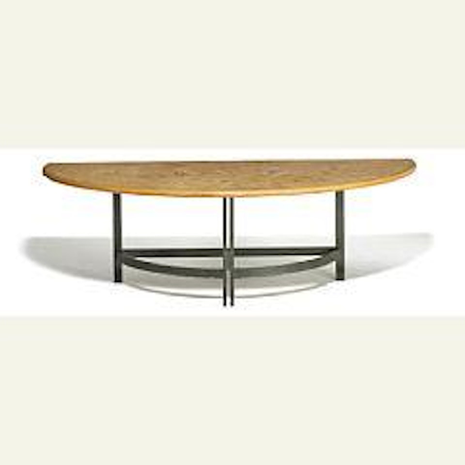 Semi-circular table by Poul Kjaerholm