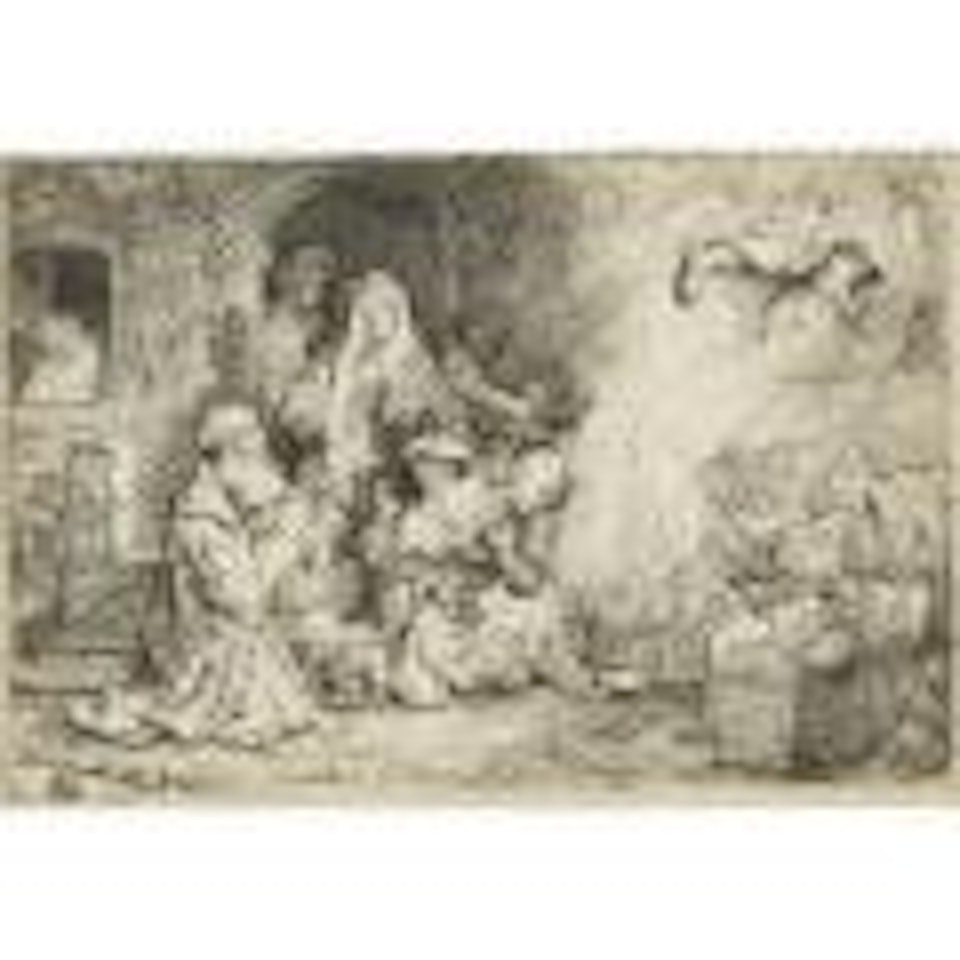 Angel Departing from The Family of Tobias, 1641 [White & Boon, 43: III/IV] by Attributed to Rembrandt Harmensz van Rijn