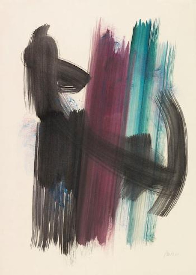 Komposition schwarz violett blau by Fritz Winter