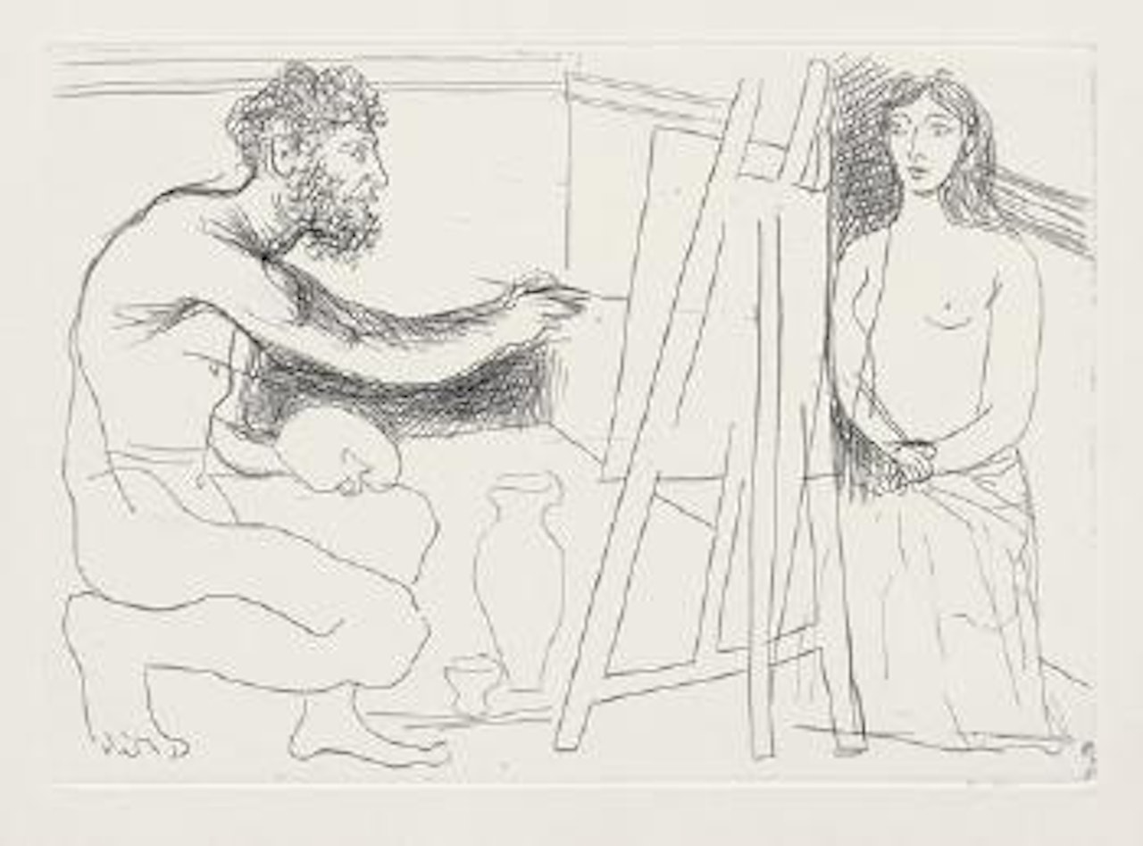 Peintre devant son Chevalet by Pablo Picasso