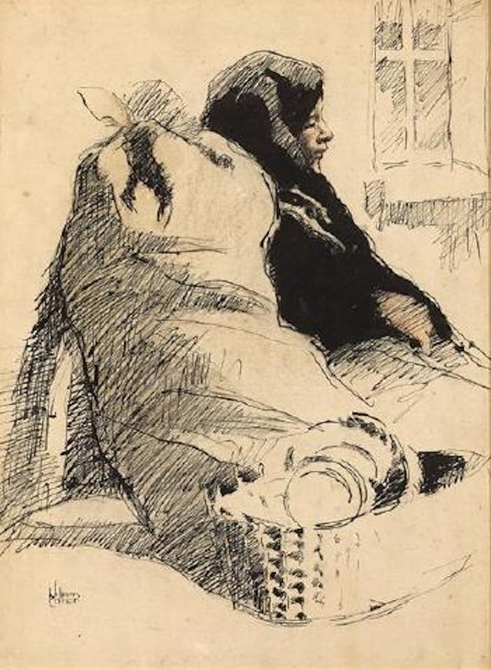 Girl Resting on a Sack by William Conor