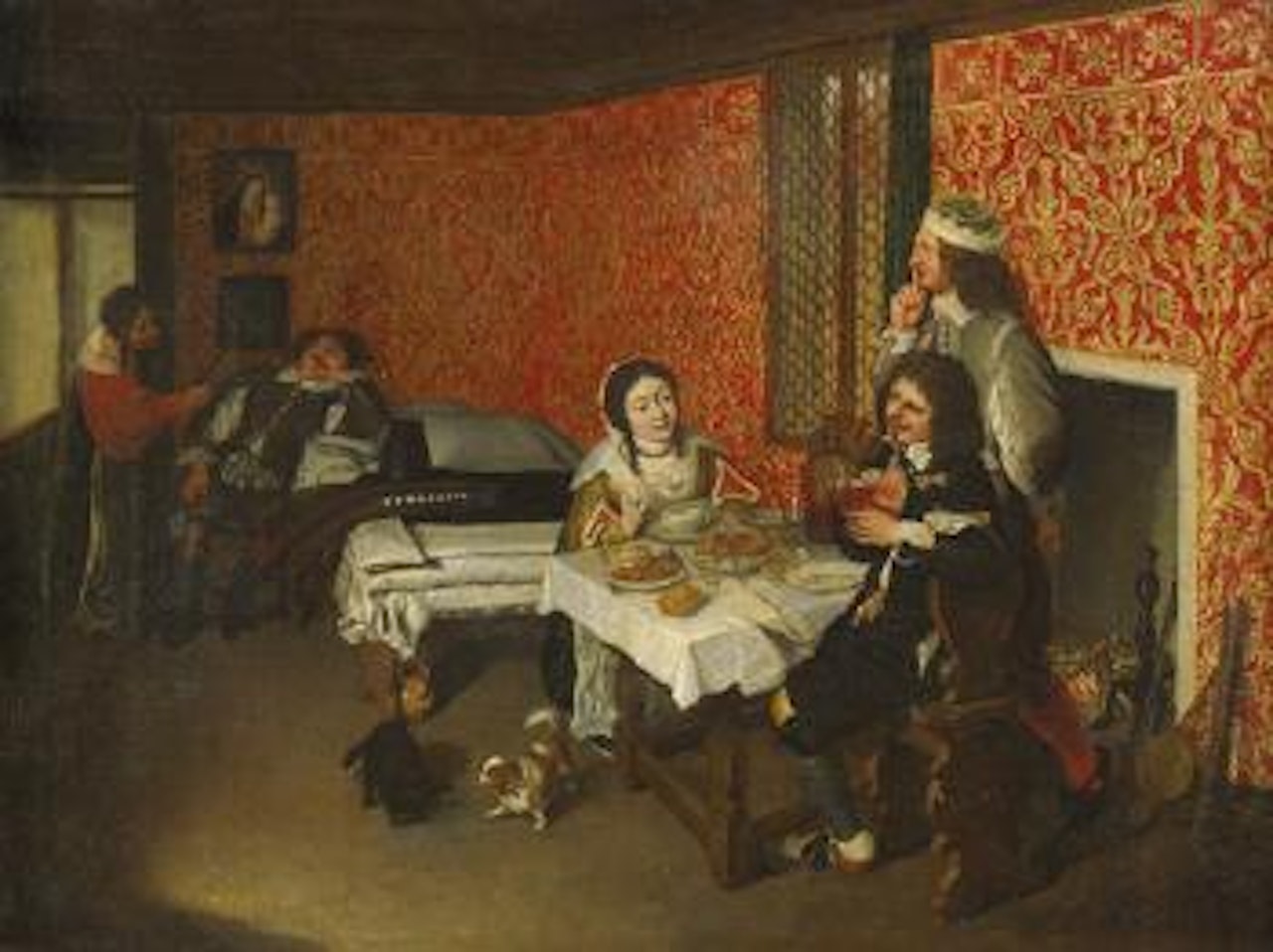 Elegantes Paar in einem Interieur beim Speisen by German School