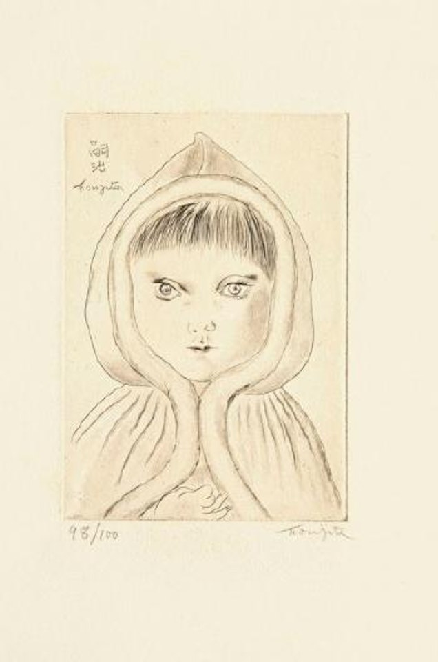 Fillette au capuchon, ou Enfant à la capeline by Leonard Tsuguharu Foujita