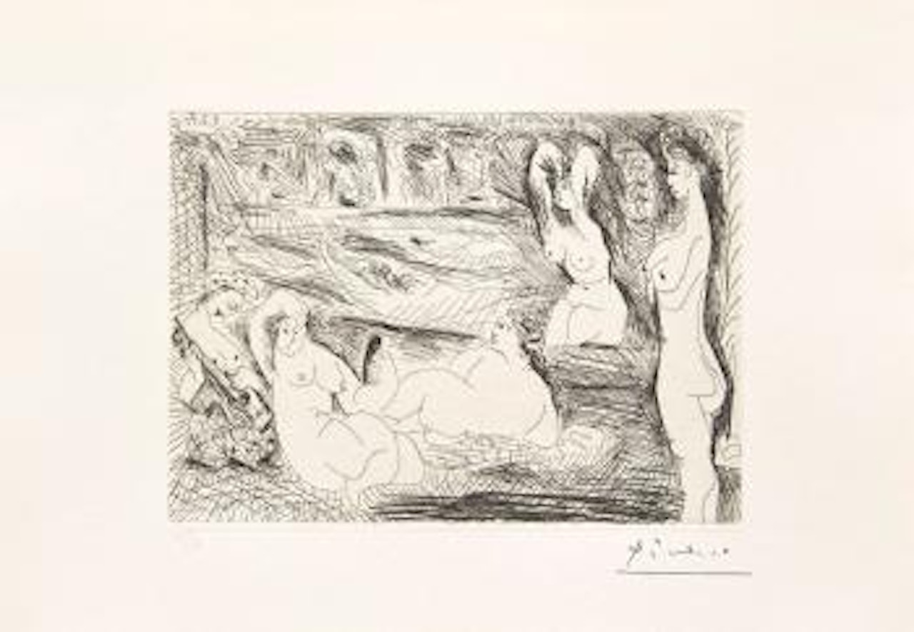 Autour du Bain turc. Femmes Ã  la piscine by Pablo Picasso