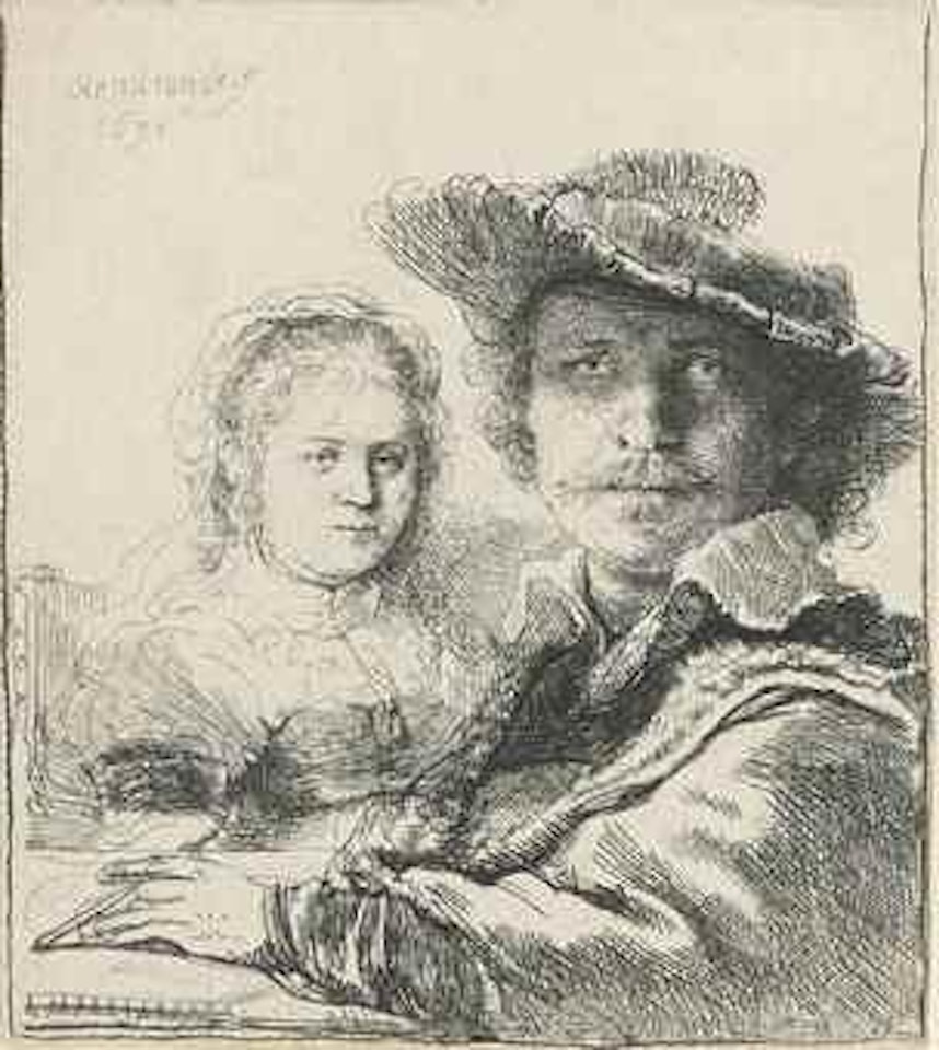 Self-Portrait with Saskia by Attributed to Rembrandt Harmensz van Rijn