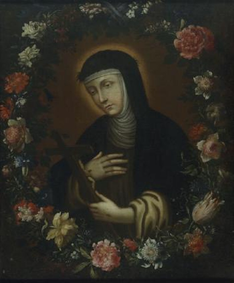 Santa Caterina da Siena Circondata da Corona di fiori by Gasparo Lopez