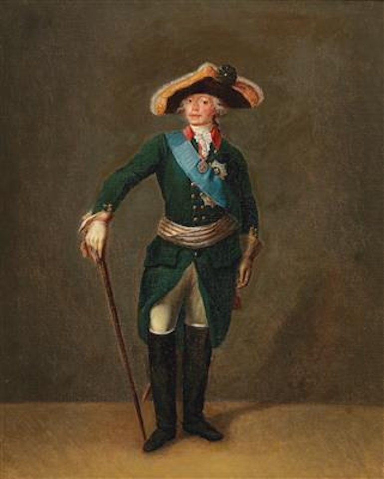 Portrait of the Russian Emperor Paul I in the uniform of the Preobrazhensky Regiment by Russian School