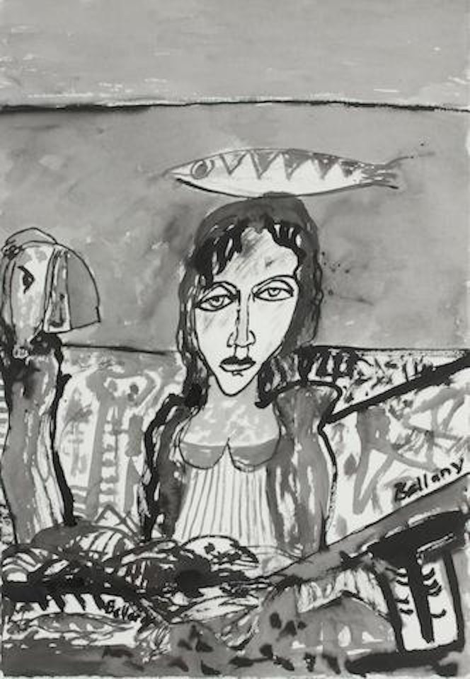 Woman with Puffin by John Bellany