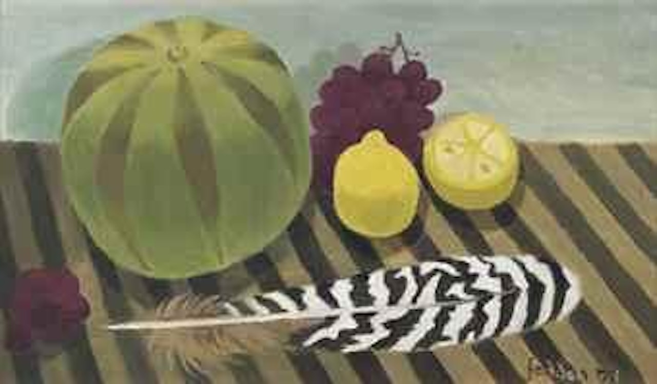 Still-life with a feather by Mary Fedden