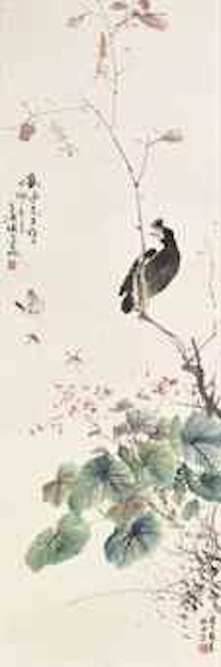 Begonia and crested myna by Wang Xuetao by Yan Bolong