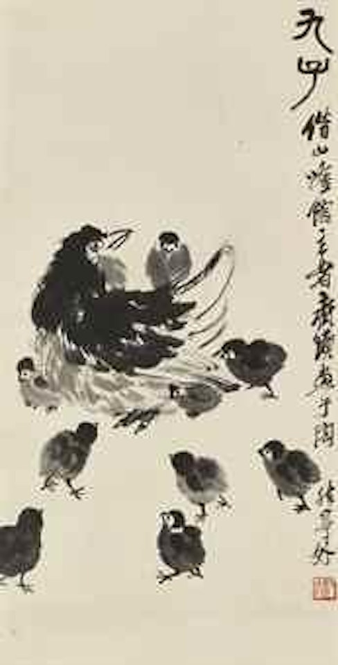 Hen and Chicks by Qi Baishi