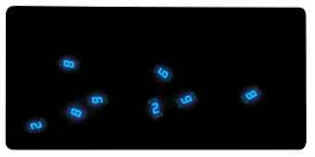 Time in blue no. 8 by Tatsuo Miyajima