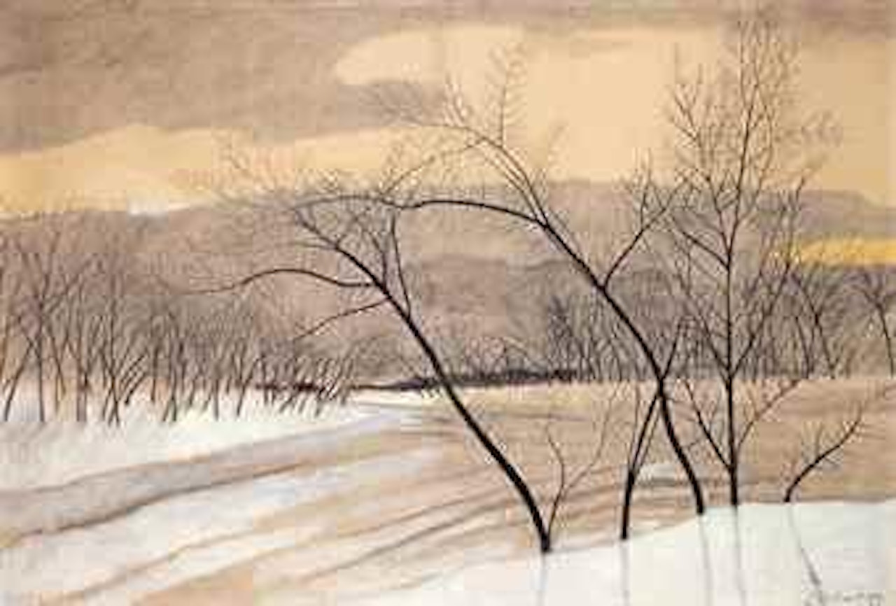 Trees in a winter landscape by Léon Spilliaert