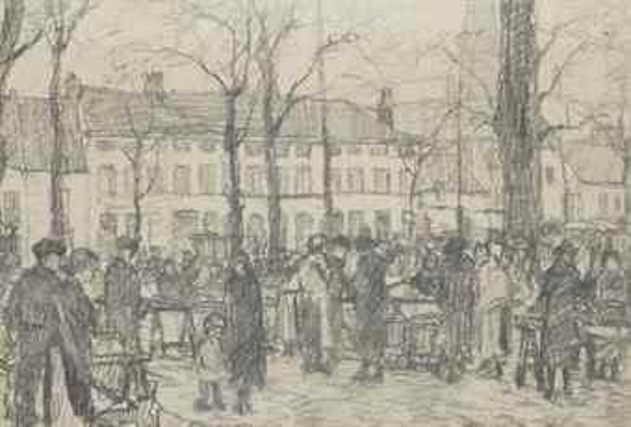 Place Ste. Croix, Brussels by Paul Delvaux
