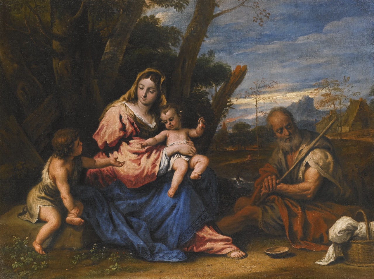THE HOLY FAMILY WITH THE INFANT SAINT JOHN THE BAPTIST IN A LANDSCAPE by Sebastiano Ricci