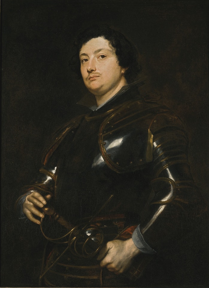 PORTRAIT OF A MAN, SAID TO BE RAPHAEL RAGGIO, HALF-LENGTH IN ARMOUR by Anthony van Dyck