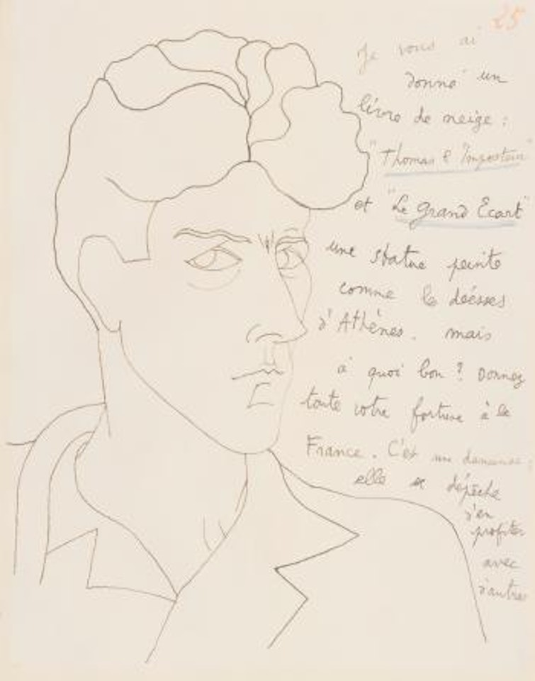 Autoportrait N° 25 pour le mystre De Jean L'oiseleurè by Jean Cocteau