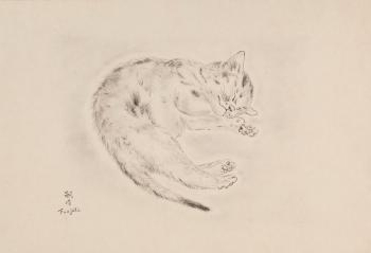 Chat Endormi by Leonard Tsuguharu Foujita