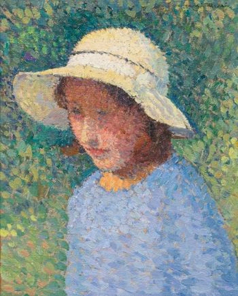 Jeune Fille Au Chapeau by Henri Jean Guillaume Martin