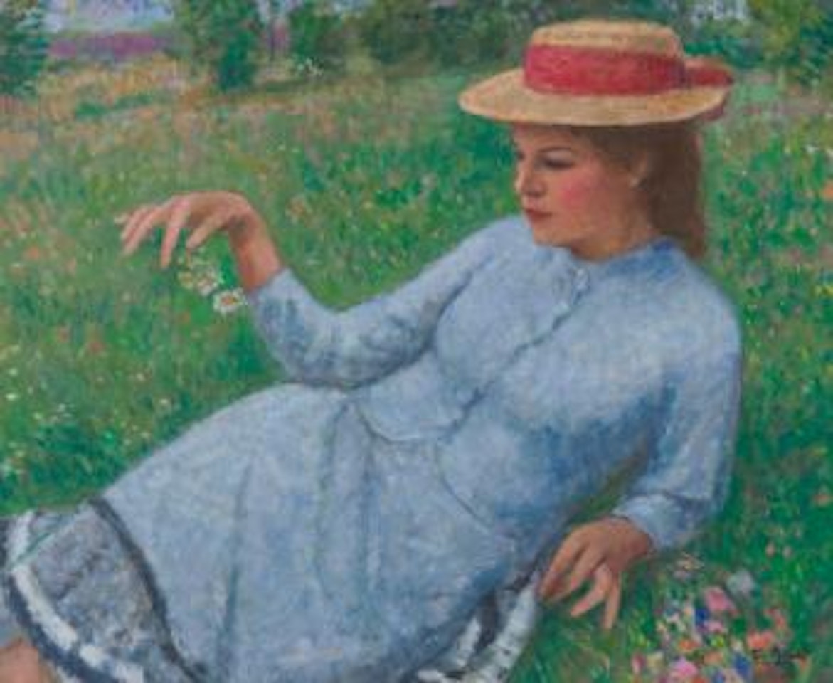Eugénie Allongée Dans Une Prairie, À La Belle Saison by François Gall