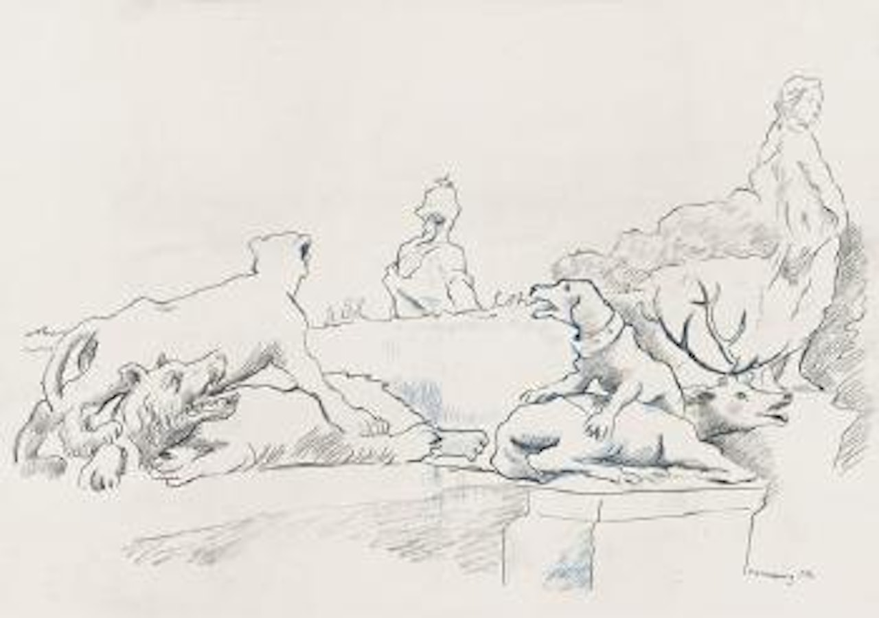 Untitled (Park of Versailles) by Maria Lassnig