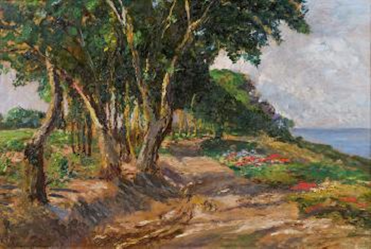 Elm Avenue at The Black Sea Küstenweg Mit Ulmenallee Küstenweg Mit Ulmenallee by Olga Wisinger-Florian