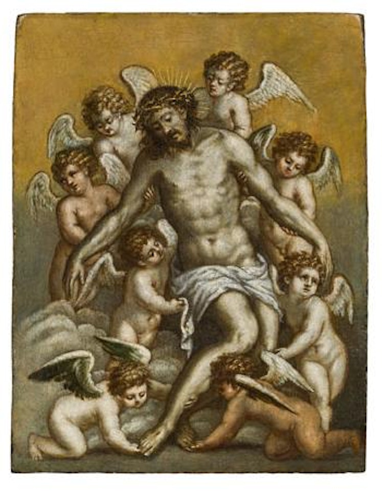 Christ Carried by Angels by Venetian School