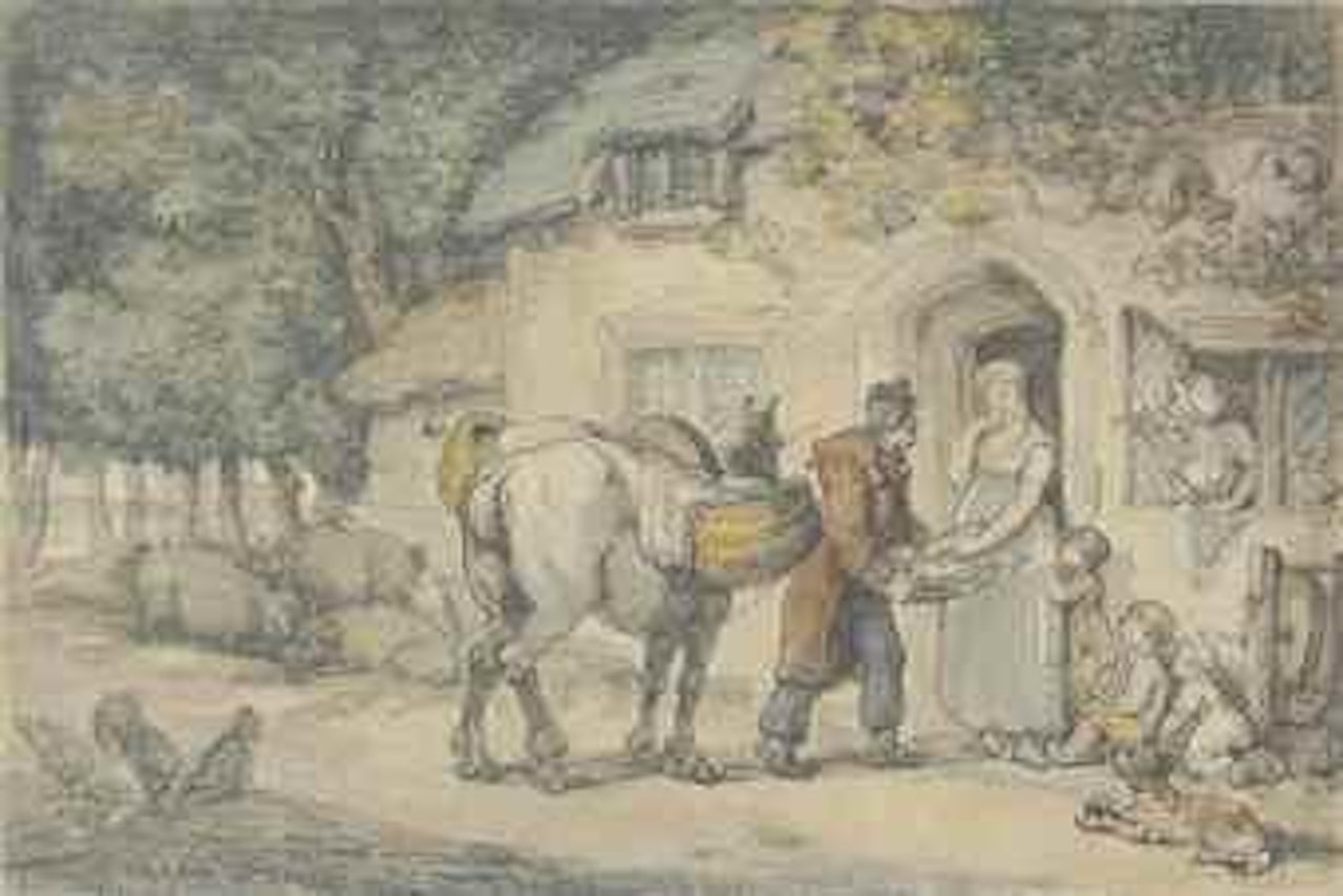 The itinerant fishmonger by Thomas Rowlandson