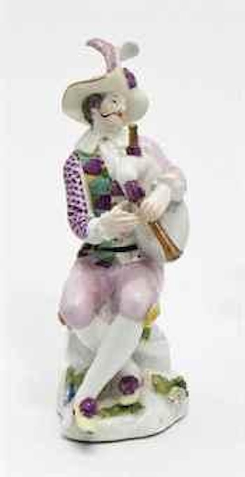harlequin playing the bagpipes by Johann Joachim Kändler