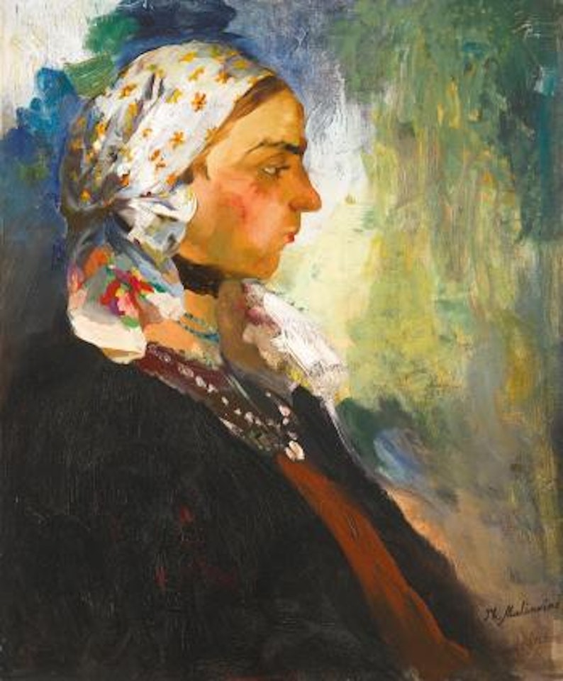 Peasant Woman in a White Headscarf by Filip Malyavin